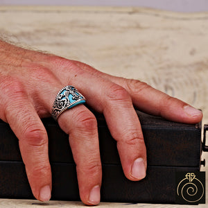 Turquoise Silver Men's Ring