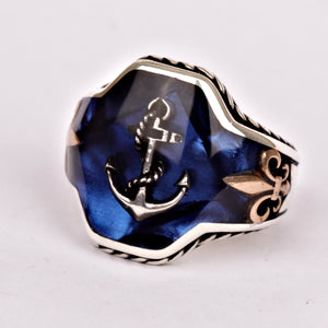 Sailor Anchor Customized Fleur De Lish Men’s Ring