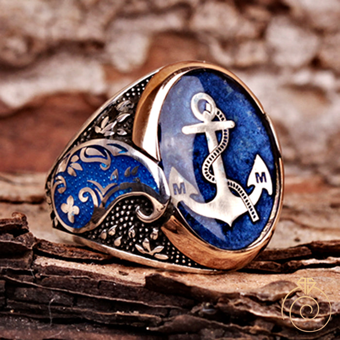 Custom Made Sailor Anchor Men’s Ring