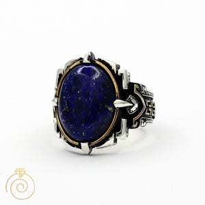 Lapis Lazuli Tribal Silver Ring