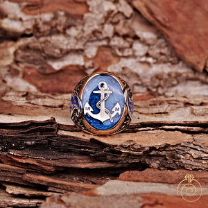 enamel-blue-men-ring-custom