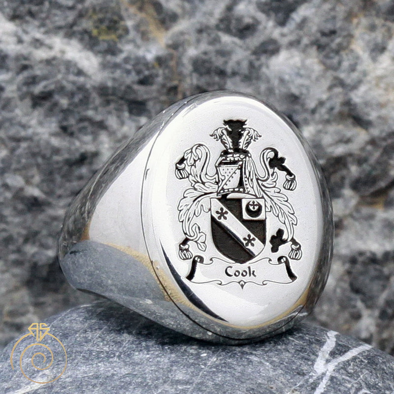 Men Family Crest Anniversary Ring Custom Made Wax Seal Signet Silver Band AGARTA