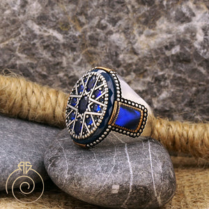 multi stone-custom-elegant-men's-ring