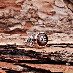 Agate Silver Men's Ring