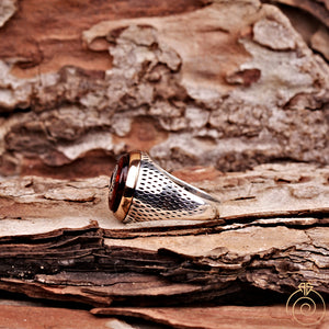 Agate Silver Men's Ring