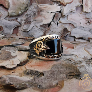 Onyx Stone Custom Signet Men's Ring