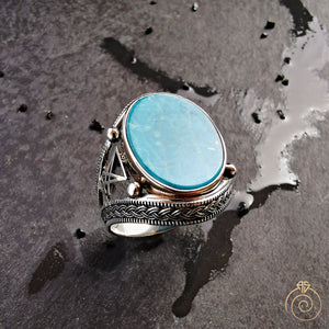 Lucifer Signet Turquoise Gemstone Men's Ring