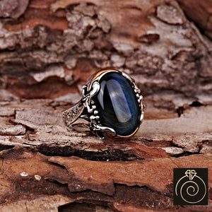 Tiger Eye Silver Men's Ring