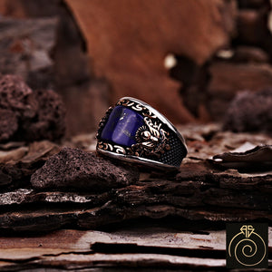 Lapis Lazuli Silver Men's Ring