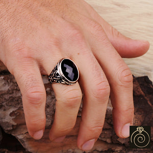 Sapphire Silver Men's Ring