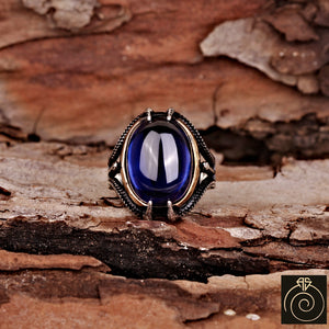 Sapphire Silver Men's Ring