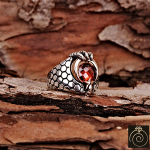 Ruby Stone Moon Star Men's Claw Ring