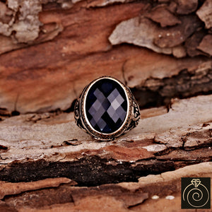 Sapphire Silver Men's Ring