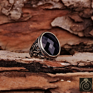 Sapphire Silver Men's Ring