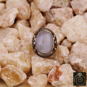 Moon Stone Silver Men's Ring