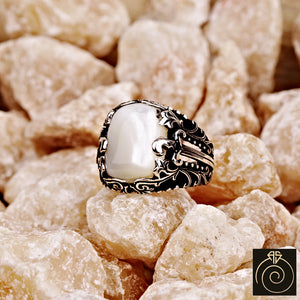 Mother Of Pearl Silver Men's Ring