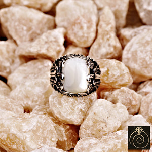 Mother Of Pearl Silver Men's Ring