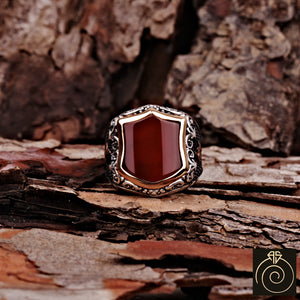 Agate Silver Men's Ring