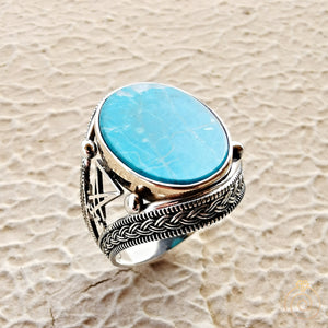 Lucifer Signet Turquoise Gemstone Men's Ring