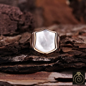 Mother Of Pearl Silver Men's Ring