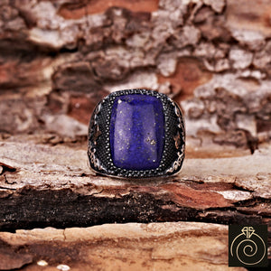 Lapis Lazuli Silver Men's Ring