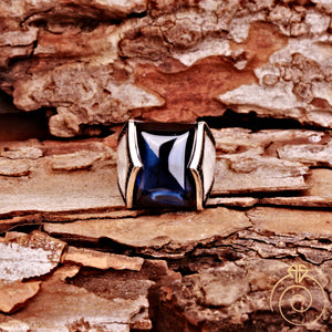 Sapphire Silver Men's Ring