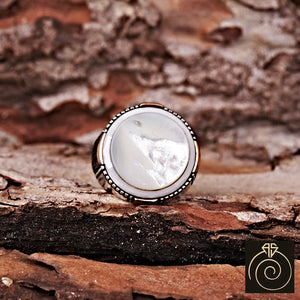 Mother of Pearl Silver Men's Ring