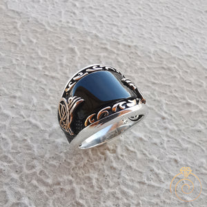 Onyx Stone Custom Signet Men's Ring