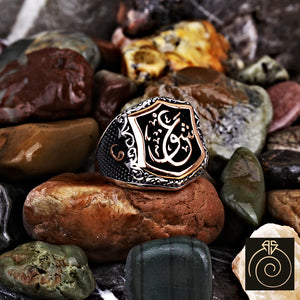 Calligraphy Muslim Silver Men's Ring