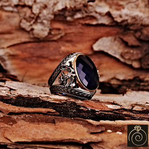 Sapphire Silver Men's Ring