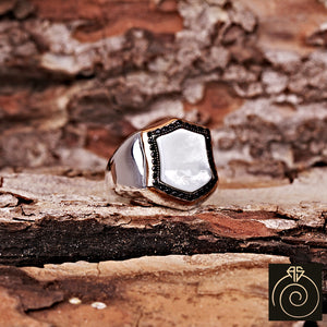 Mother of Pearl Silver Men's Ring