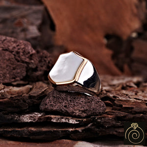 Mother Of Pearl Silver Men's Ring