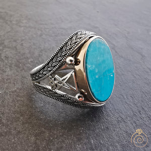 Lucifer Signet Turquoise Gemstone Men's Ring