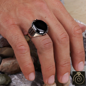 Onyx Silver Men's Ring