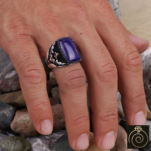 Lapis Lazuli Silver Men's Ring