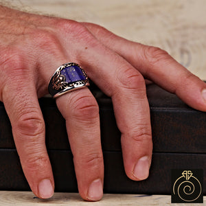 Lapis Lazuli Silver Men's Ring