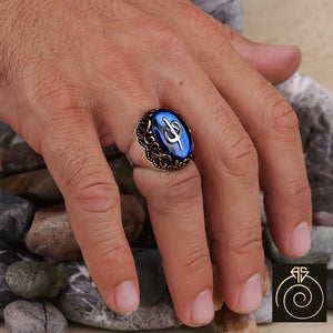 Tiger Eye Silver Men's Ring