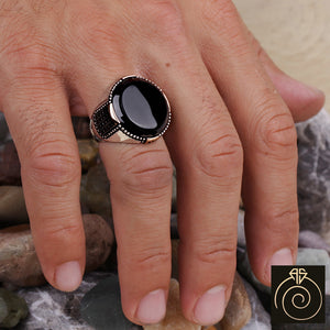 Onyx Silver Men's Ring