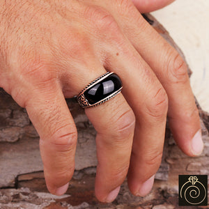 Onyx Silver Men's Ring