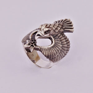 Eagle Signet Moon Star Animal Men's Ring