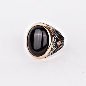 Black-onyx-floral-men-ring