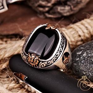 Black-onyx-floral-men-ring