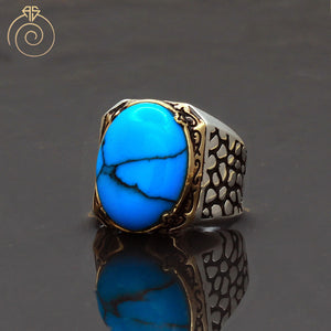 Cabochon-turquoise-gemstone-mens-ring