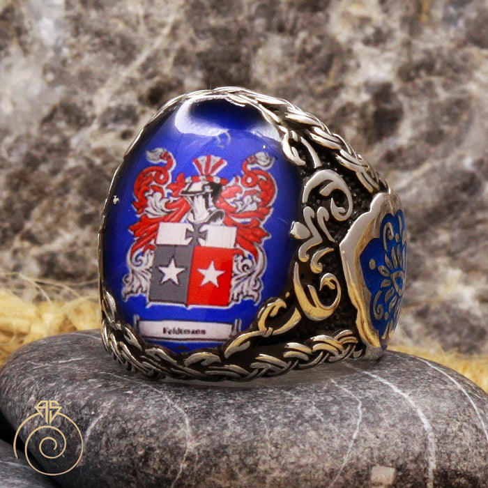 Family Crest Enamel Custom Ring