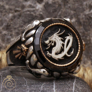 Dragon-seal-men-silver-ring