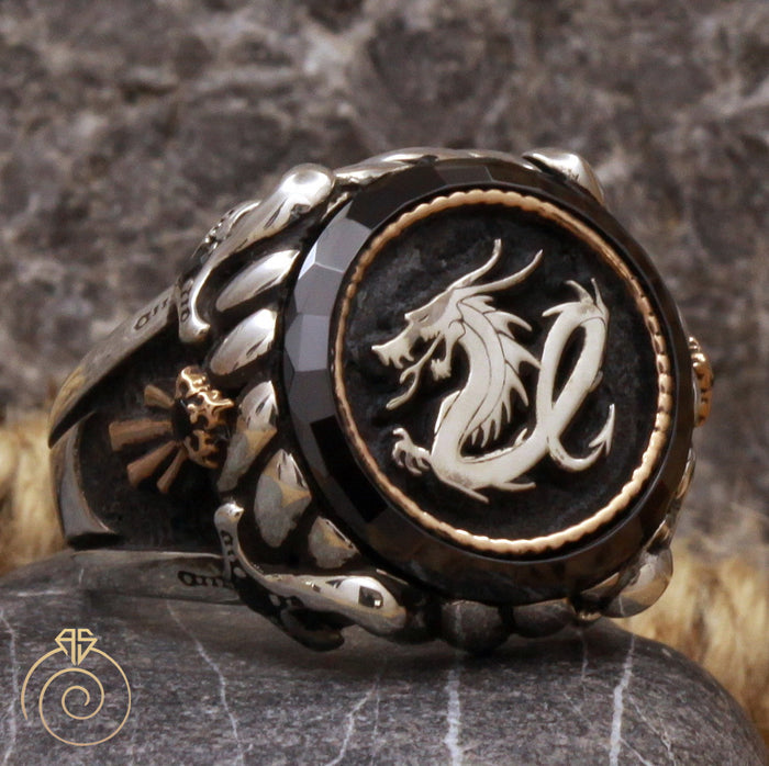 Dragon Wax Seal Silver Men’s Ring