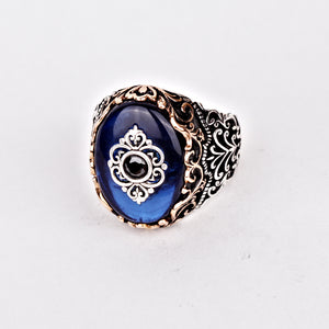 Enamel-blue-signet-men-ring