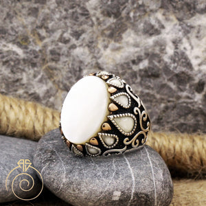 Genuine-oval-pear-stone-ring