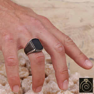 Onyx Silver Men's Ring