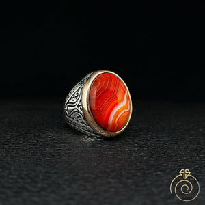 Agate Silver Men’s Ring